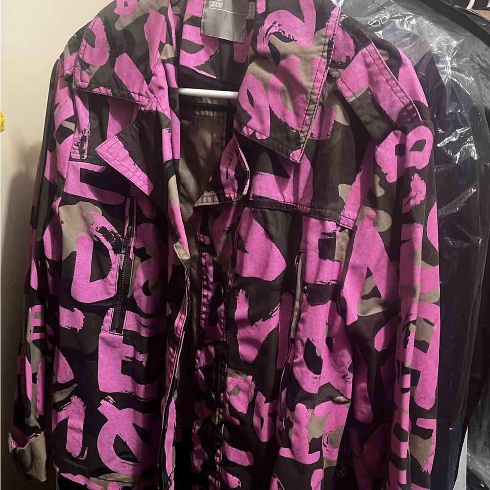 Pink and Green Painted Camo Jacket
